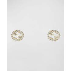 Gucci Gold Earrings Gucci Women's Interlocking 18ct Yellow Gold Diamond Earrings