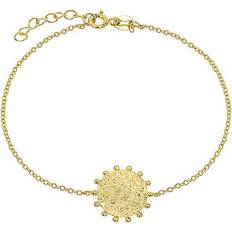 Gold Plated Round Bead Motif Bracelet 7.5cm