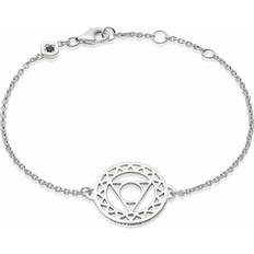 Daisy Throat Chakra Chain Silver Bracelet CHKBR1012