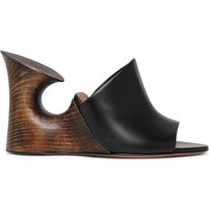 Alaïa La Sculpture black leather wedge mules