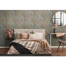 Tapeter Living Walls Tapet A.S. Création Blad Blå 0.53x10.05m