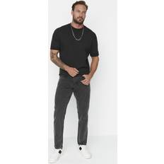 Trendyol Collection Man ung normal midja raka ben raka jeans, antracit, 29, Antracit