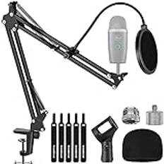 Blue Microphone Accessories InnoGear Mikrofonständer, verstellbares Mikrofonständer-Set für Blue Yeti Nano Suspension Boom Scherenarm Ständer mit 5/8 Zoll bis 3/8 Zoll Schraube, 5/8 Zoll bis 1/4 Schraube