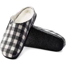 Fur - Men Slippers Birkenstock Men's Zermatt Shearling Slippers, Plaid White/Natural