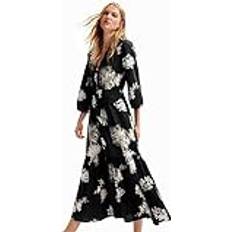 Elastane/Lycra/Spandex Dresses Desigual Floral midi shirt dress BLACK