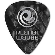 Planet Waves 1CBKP7-10 Picks Pearl Celluloid Picks Black Pearl 10 Picks Standard Shape in Extra Heavy