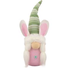 Polyester Easter Decorations Northlight Gnome Girl with Bunny Ears Green/Pink Easter Decoration 13"