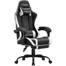 GTRACING GTWD-200 Chair with Footrest Height Adjustable Office Swivel Recliner White
