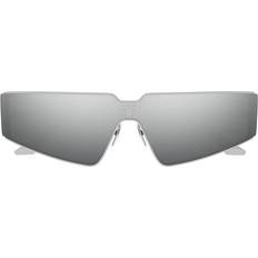 Balenciaga Herre Solbriller Balenciaga Unisex BB0192S Solbriller Metal Rifle Tønde - Sølv Geometrisk