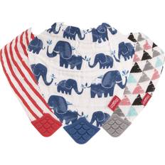 Nuby Drool Bibs Nuby 100% Natural Cotton Muslin Teething Bib 3 Pack Arrows/Red Stripes/Elephants