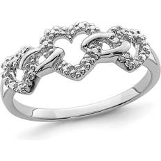 Sterling Silver Heart Promise Ring with Accent Diamonds