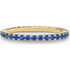 Sapphire Rings David Yurman 18K Yellow Gold Cable Pave Sapphire Stack Band Ring Blue/Gold