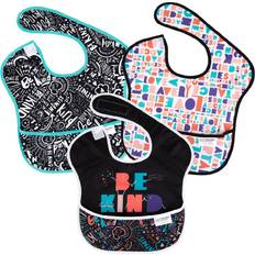 Bumkins Baby Girls SuperBib Waterproof Baby Bibs, Pack of 3 Be Kind Be Kind