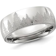 Men's Stainless Steel Polished Laser-Cut Tree Design Band Ring 8mm