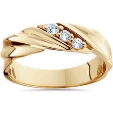 Engagement Rings - Men Pompeii3 1/10ct Diamond 14K Yellow Gold Mens Wedding Ring