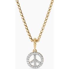 David Yurman Peace Sign Amulet in 18K Yellow Gold with Diamonds, 19mm Women's One