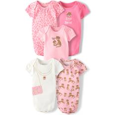 The Children's Place Leopard Bodysuits Children's Clothing The Children's Place The Children Place Baby Short-Sleeve Multi-Pack Bodysuits 5-Pack Sizes 0-12M