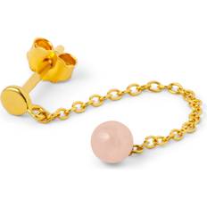 Cheap Earrings LULU Copenhagen Gold-Plated Rose Quartz Earring Pink