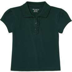 Girls - Green Polo Shirts The Children's Place The Children's Place girls Uniform Ruffle Pique Polo Shirt, Spruceshad