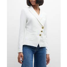 Blanco Blazers Tailored Asymmetric Wrap Blazer WHITE