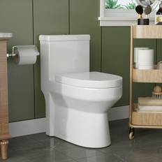 Toilets DeerValley Liberty DV-1F52812 Dual-Flush Elongated One-Piece Toilet Seat Included