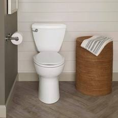 Toilets American Standard Cadet 3 Two-Piece 1.28 GPF Single Flush Elongated Chair Height Toilet with Slow-Close Seat in White