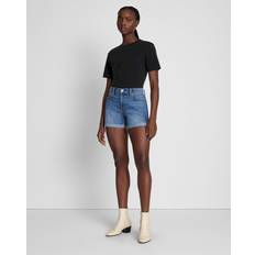 High Waist - Unisex Shorts 7 For All Mankind Mid Rise Rolled Cuff Shorts - Broken Twill