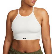 Fitness & Gym Bras Nike Women's Indy Seamless Ribbed Light-Support Non-Padded Sports Bra in White, DV9966-133