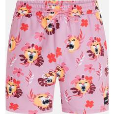 Stretch Swimming Trunks Hurley Men's Cannonball 17" Boardshort Hat in Pink Bloom