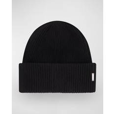 Lacoste Beanies Lacoste Ribbed Wool Beanie BLACK