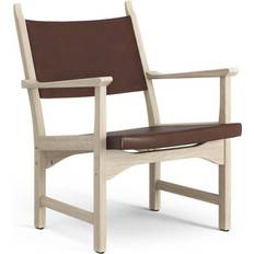 Swedese Caryngo White Pigmented Oak-Leather Red Brown Fåtölj 77cm