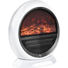Stål Brændeovne Homcom Led elektrokamin mini tisch standkamin mit flammeneffekt 1500w weiß Weiß 35cm