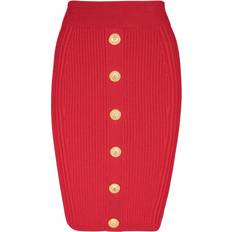 Midi rok - Rood Rokken Balmain Kabelgebreide Kokerrok - Rood