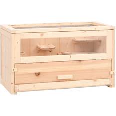 vidaXL Hamster Cage 60x30x35 Solid Wood Fir