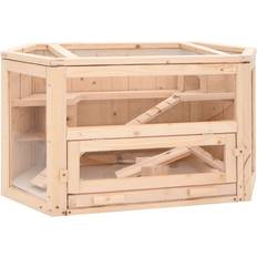 Pets vidaXL Hamster Cage 80x40x43 Solid Wood Fir