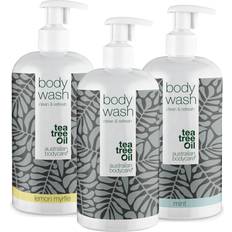 Australian Bodycare Paquete con 3 Geles de Ducha Tea Tree Oil, Lemon Myrtle y Menta 500ml