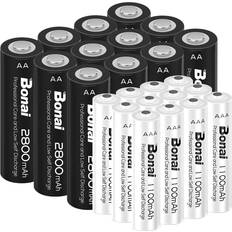 Rechargeable aaa batteries Bonai AA AAA Rechargeable Batteries 24-pack