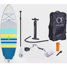 Paddle SUP Sets Ocean Pacific Sunset All Round 9'6 Inflatable Paddle Board Weiß/Grau/Gelb