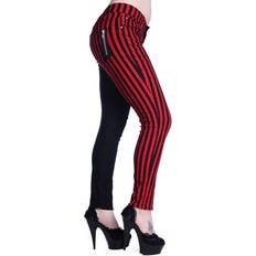 Banned Alternative Stoffhose Damen Punk Trousers - Schwarz/Rot