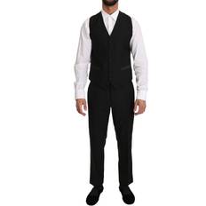 Wool Vests Dolce & Gabbana Black Wool Dress Waistcoat Gillet Men's Vest