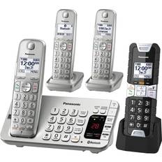 Landline Phones Panasonic KX-TGE484S2 DECT 6.0 4 Handset Landline Telephone Silver