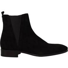 Dolce & Gabbana Uomo Stivaletti Chelsea Dolce & Gabbana Black Suede Leather Chelsea Mens Boots Shoes EU42.5/US9.5