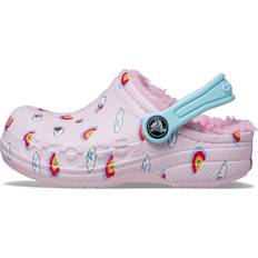 Crocs Ballerina Pink Toddler Baya Lined Printed Clog Shoes