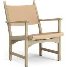 Swedese Caryngo Natural Lacquered Oak/Leather Lænestol 77cm