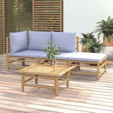 Ensembles de Salon d'Extérieur vidaXL Jardin Avec Coussins 4 pcs Repose-pied Ensemble de Salon d'Extérieur