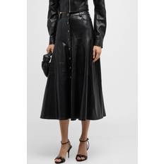 Leather - Midi Skirts Cinq A Sept Faux Leather Midi Skirt Black