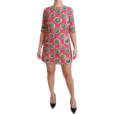 Dolce & Gabbana Pink Silk Cup Cake Shift Stretch Dress IT38