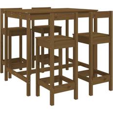 Bargruppen vidaXL 5 Garden Honey Pine Outdoor Bar Set, Table incl. 4 Chairs