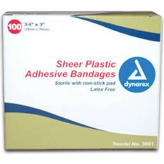 First Aid Dynarex Sheer Plastic Adhesive Bandages Box of