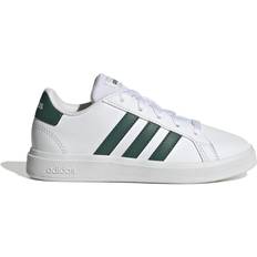 adidas Kid's Grand Court Lifestyle Tennis Lace-Up - Cloud White/Collegiate Green/Cloud White